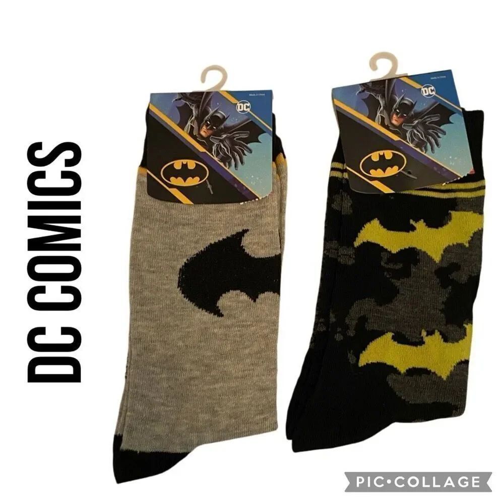 DC Comics Batman Men’s Crew Socks 2-Pack Size 8–12-Unisex NWT